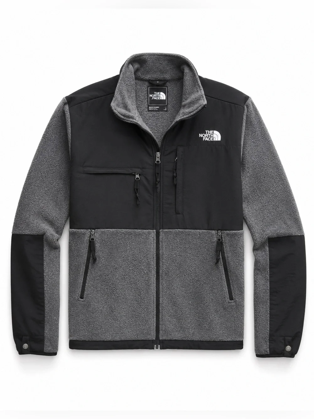 The North Face Denali Fleece Jacket Mens Large Gray Black Full Zip RN99978